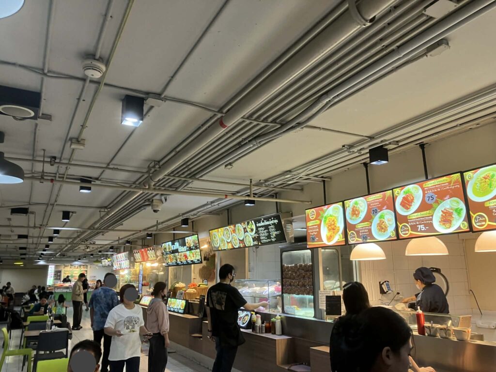Magic Food Park interior Don Mueang Airport budget food court