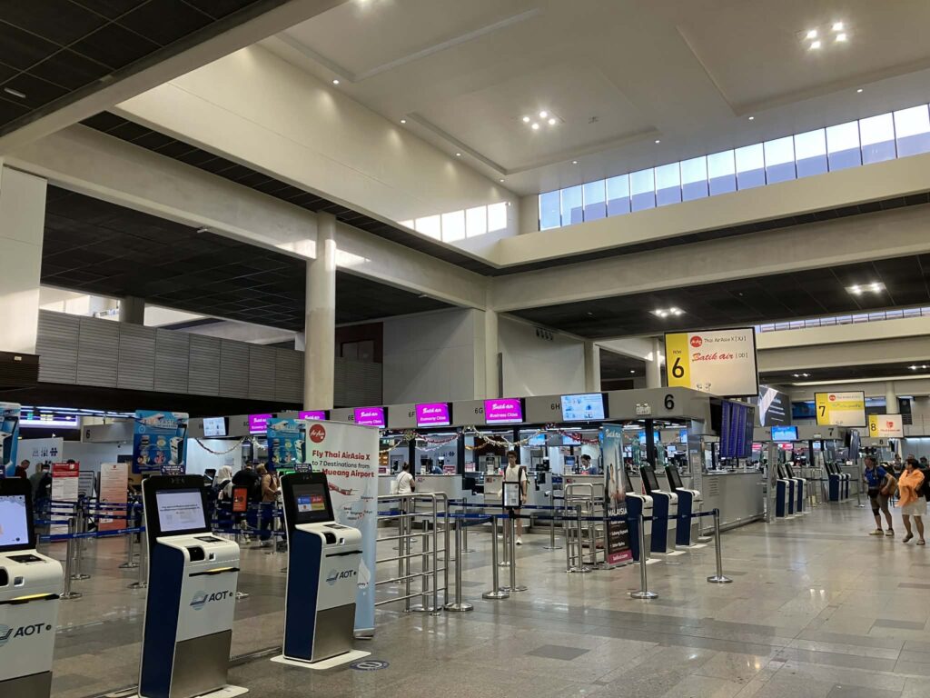 Self check-in kiosks at Don Mueang Airport Terminal 1