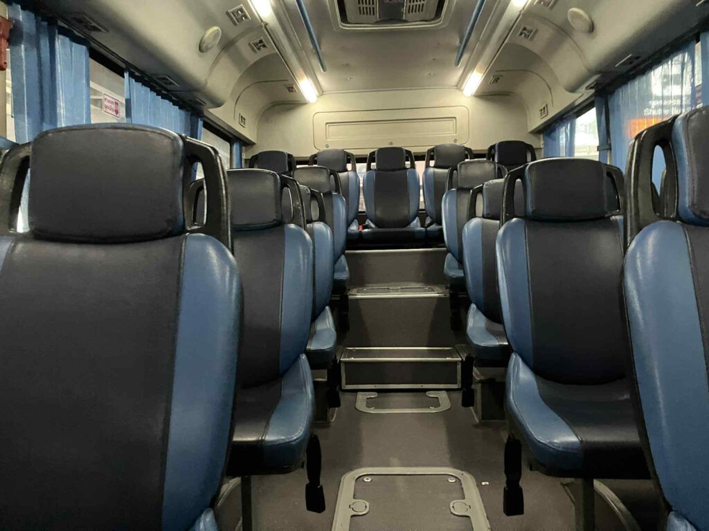 Rear seating layout inside the BKK–DMK free shuttle bus