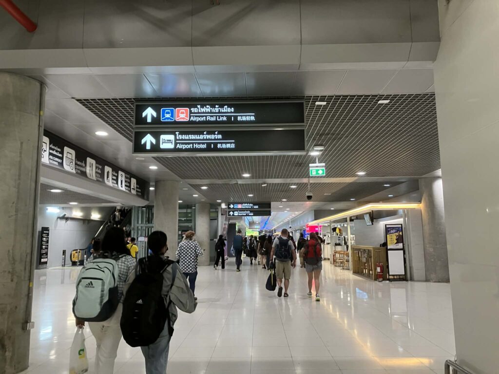 Directional sign for Airport Rail Link at Suvarnabhumi Airport