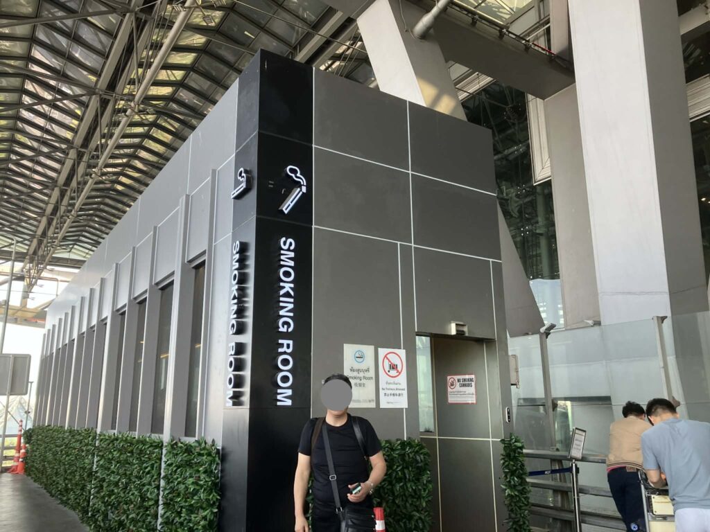 Smoking room exterior at Suvarnabhumi Airport