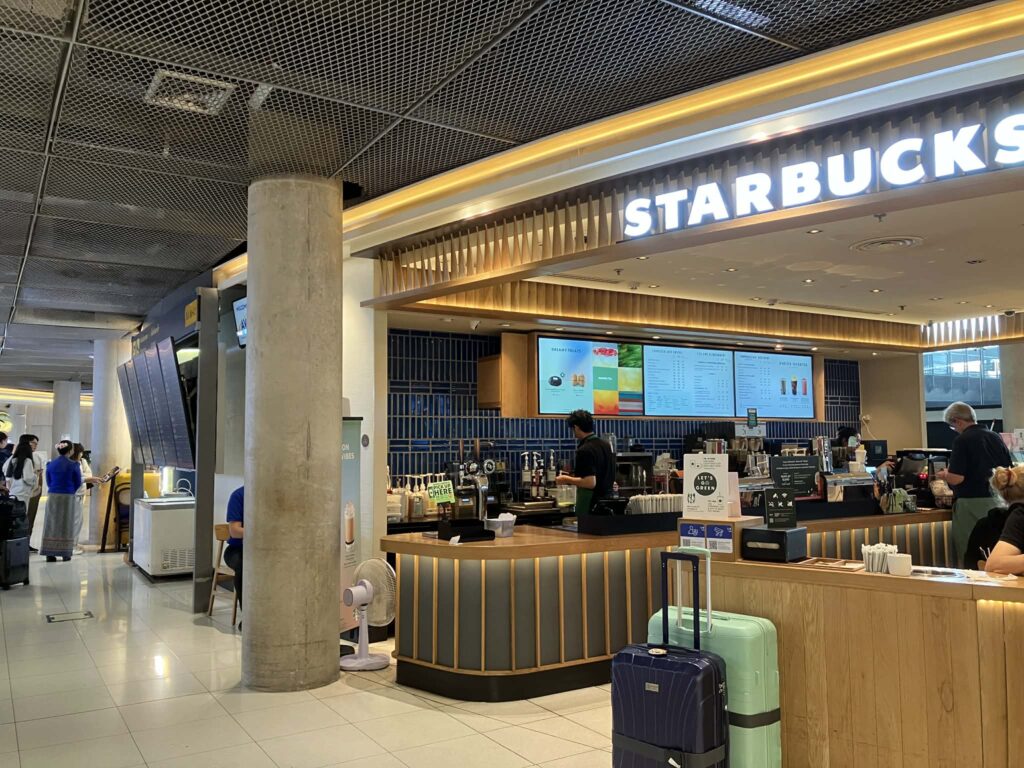 Starbucks café inside Suvarnabhumi Airport departure area