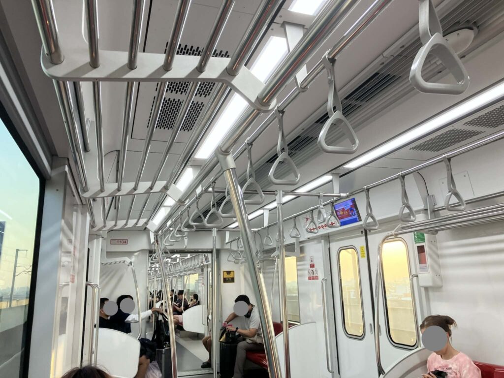 Interior of the SRT Red Line train from Don Mueang Airport