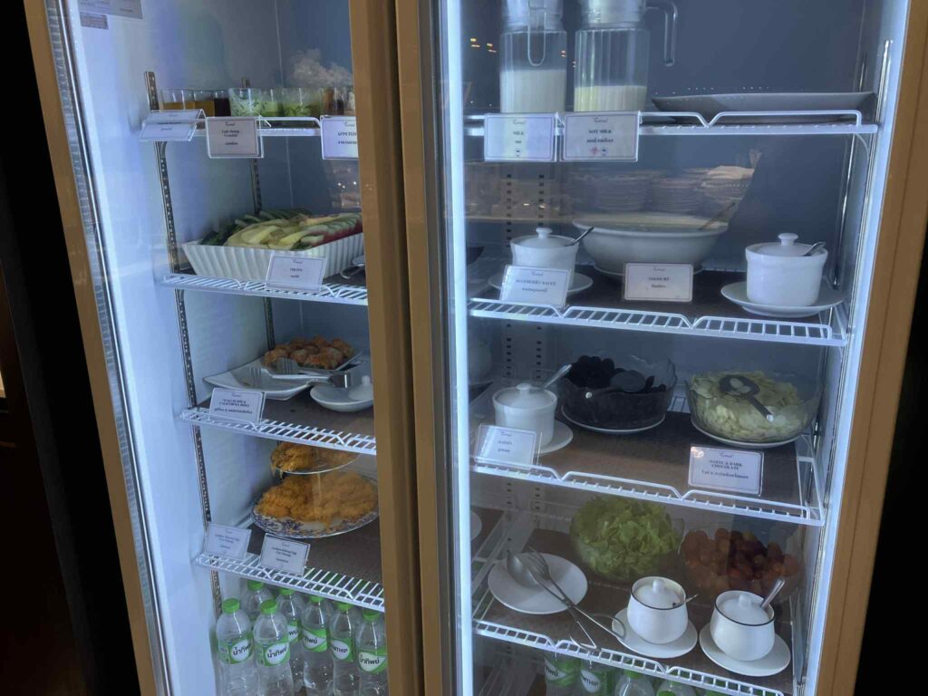 Don Mueang Airport Coral Lounge fruits yogurt and cold items