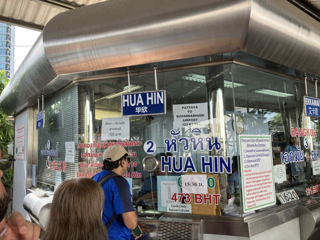 north pattaya bus terminal ticket counter hua hin pattaya to suvarnabhumi airport