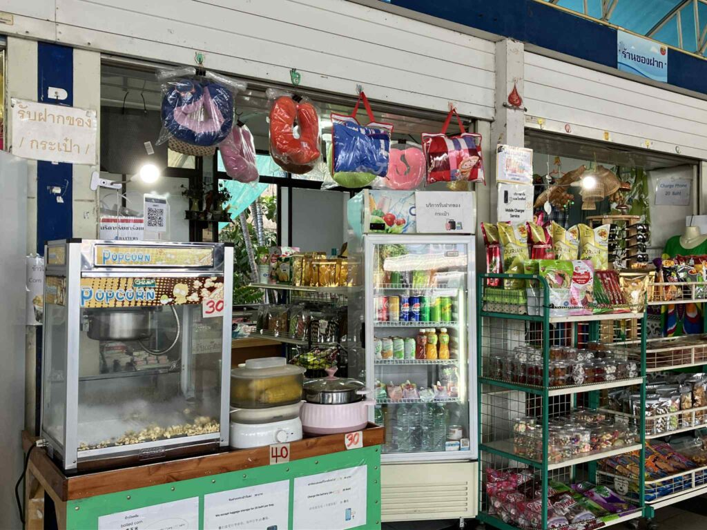 north pattaya bus terminal snack shop drinks souvenirs waiting area