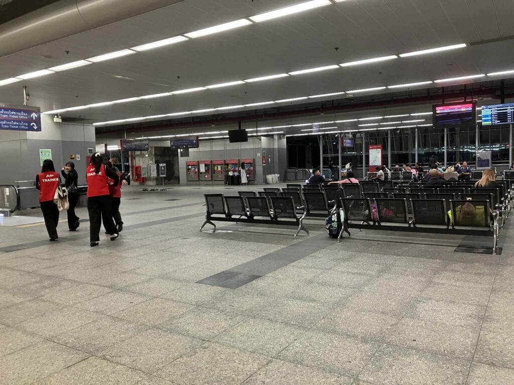Waiting area at Don Mueang railway station