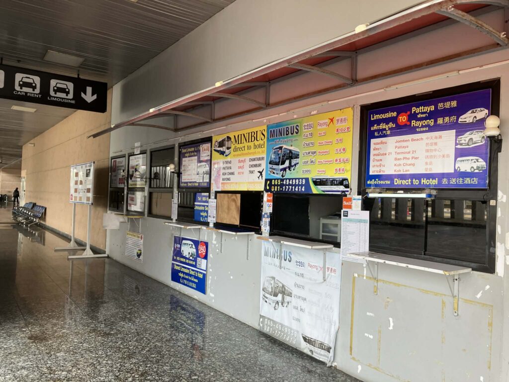 Minibus and limousine counter at U-Tapao Airport